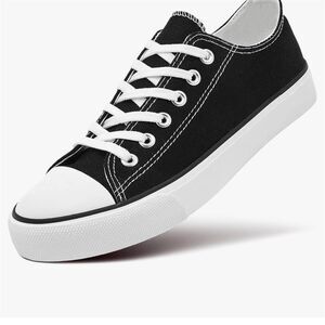 ZGR Women's Black Canvas Low Top Slip-On Sneakers Size 10 Casual